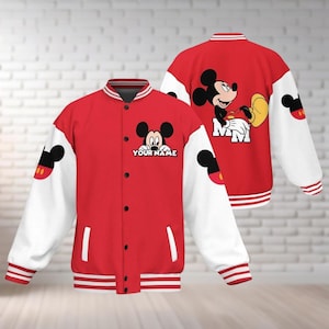 Custom Mickey Mouse Baseball Jacket, Disney Mickey Jacket For Men, Mickey Shirt, Disneyland Shirt, Disney World Gift For Mickey Fans