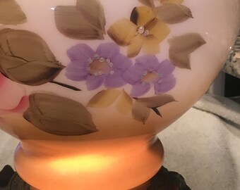Antique Vintage Large GWTW LAMP Floral Electric 3-way