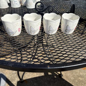 Set of 4 LENOX BUTTERFLY MEADOWS Herb Pots cups