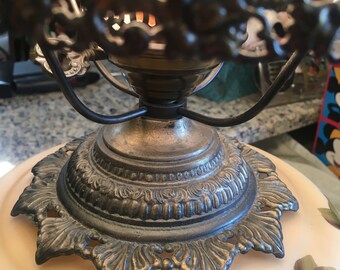 Antique Vintage Large GWTW LAMP Floral Electric 3-way