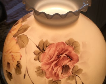 サマーセール ミニグランド バンドル Large Vintage Antique GWTW 3-way Electric Floral LAMP アンティーク雑貨