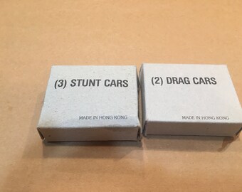 Set of 5 (3 stunt cars & 2 dragsters) Bachman AMERICAN DAREDEVIL THRILL Show Ho Scale 1985-86 In original Boxes - New Old stock Mint !