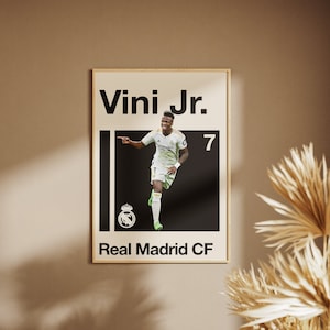 Vinicius/Vini Junior Real Madrid - 2023/24 Kit - Football poster. Football Print. Wall Art