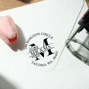 Timbro personalizzato per indirizzo / rettangolare o rotondo / timbro autoinchiostrante personalizzato / timbro di ritorno per casa, ufficio e piccole imprese