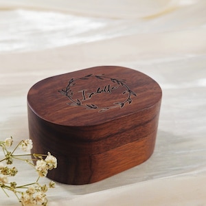 Custom Wooden Wedding Ceremony Ring Box, Wedding Double Ring Bearer, Engraved Engagement Ring Box, Proposal Ring Box, Bridal Gift For Her
