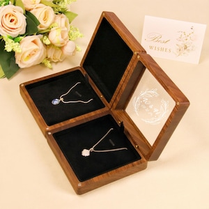 Unique Personalized Necklace Box with Your Name, Anniversary Gift, Engraved Wood Necklace Box, Custom Jewelry Box For Gift, Gift for Her
