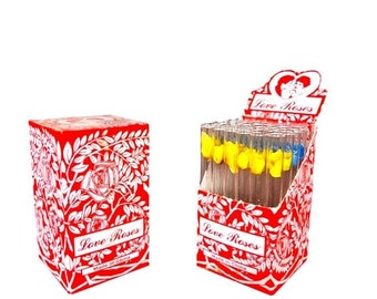 Róża Szklana Tuba 36 Sztuk Tuby Kwiatowe