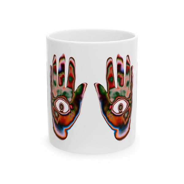 Mystic Hand Mug with Third Eye Ceramic Coffee Mug (11oz & 15oz)