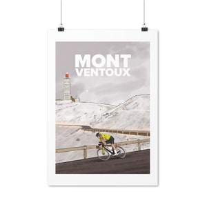 Mont Ventoux Cycling Print - Cycling Artwork - Mountain Art - France Cyclist Climb Poster - Beast of Provence