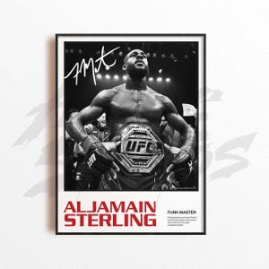 Aljamain Sterling Art Print, Mixed Martial Arts Wall Decor, Home Gym Decoration, Sports Gift, UFC Fighter Poster, MMA Art