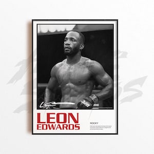 Leon Edwards Art Print, Mixed Martial Arts Wall Decor, Home Gym Decoration, Sports Gift, UFC Fighter Poster, MMA Art