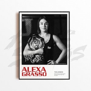 Alexa Grasso Art Print, Mixed Martial Arts Wall Decor, Home Gym Decoration, Sports Gift, UFC Fighter Poster, MMA Art