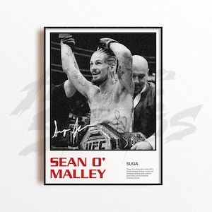 Póster de Sean O'Malley, decoración de pared de luchador de la UFC, póster de artes marciales mixtas, arte deportivo, regalo de MMA, decoración de gimnasio en casa
