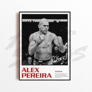 Alex Pereira Art Print, Mixed Martial Arts Wall Decor, Home Gym Decoration, Sports Gift, UFC Fighter Poster, MMA Art