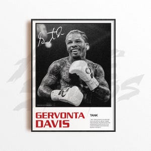 Lámina de Gervonta Davis, lámina de boxeo, decoración de pared de artes del boxeo, decoración de gimnasio en casa, regalo deportivo, póster de boxeador, póster de combate