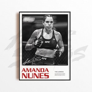 Amanda Nunes Art Print, Mixed Martial Arts Wall Decor, Home Gym Decoration, Sports Gift, UFC Fighter Poster, MMA Art