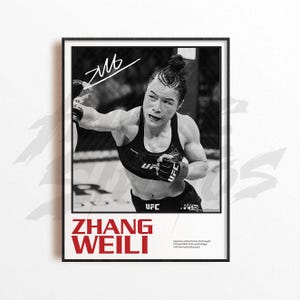 Zhang Weili Art Print, Mixed Martial Arts Wall Decor, Home Gym Decoration, Sports Gift, UFC Fighter Poster, MMA Art