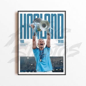 Erling Haaland Poster, Soccer Print, Football Print Decor, Football Player Poster, Gift For Him, Sports Wall Art, Football Fan Gift
