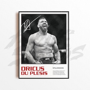 Impressão artística de Dricus Du Plesis, decoração de parede de artes marciais mistas, decoração de academia em casa, presente esportivo, pôster de lutador de UFC, arte de MMA