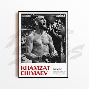 Khamzat Chimaev Art Print, Mixed Martial Arts Wall Decor, Home Gym Decoration, Sports Gift, UFC Fighter Poster, MMA Art