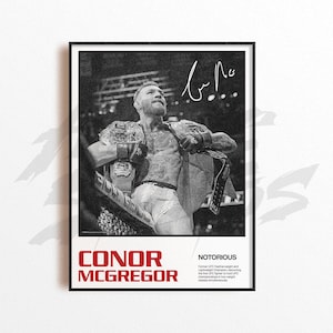 Conor Mcgregor Art Print, Mixed Martial Arts Wall Decor, Home Gym Decoration, Sports Gift, UFC Fighter Poster, MMA Art