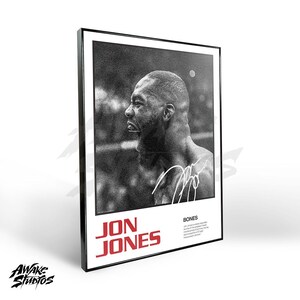 Jon Jones Kunstdruck, Mixed Martial Arts Wanddekor, Fitnessstudio Dekoration, Sport Geschenk, UFC Fighter Poster, MMA Kunst