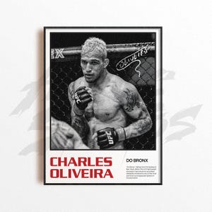 Charles Oliviera Art Print, Mixed Martial Arts Wall Decor, Home Gym Decoration, Sports Gift, UFC Fighter Poster, MMA Art