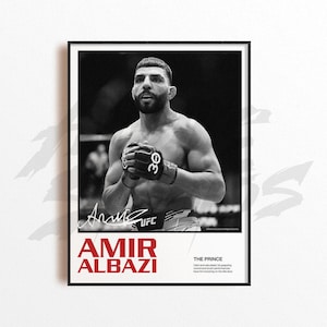 Amir Albazi Art Print, Mixed Martial Arts Wall Decor, Home Gym Decoration, Sports Gift, UFC Fighter Poster, MMA Art
