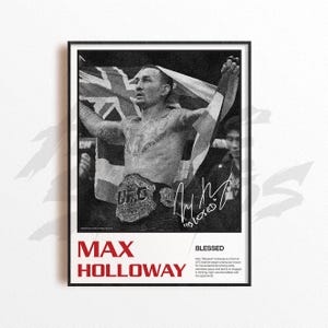 Max Holloway Art Print, Mixed Martial Arts Wall Decor, Home Gym Decoration, Sports Gift, UFC Fighter Poster, MMA Art