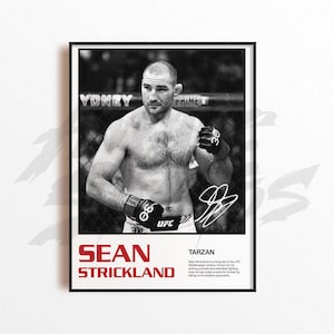 Sean Strickland Art Print, Mixed Martial Arts Wall Decor, Home Gym Decoration, Sports Gift, UFC Fighter Poster, MMA Art