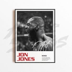 Lámina artística de Jon Jones, decoración de pared de artes marciales mixtas, decoración de gimnasio en casa, regalo deportivo, póster de luchador de la UFC, arte de MMA