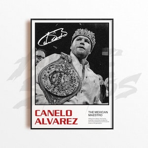 Lámina artística de Canelo Álvarez, lámina artística de boxeo, decoración de pared de artes del boxeo, decoración de gimnasio en casa, regalo deportivo, póster de boxeador, póster de combate