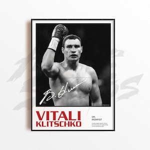 Vitali Klitschko Art Print, Boxing Art Print, Boxing Arts Wall Decor, Home Gym Decoration, Sports Gift, Boxing Fighter Poster