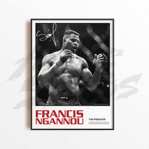 Francis Ngannou Art Print, Mixed Martial Arts Wall Decor, Home Gym Decoration, Sports Gift, UFC Fighter Poster, MMA Art