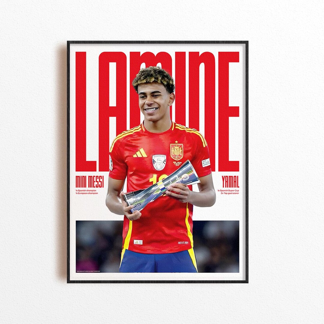 Yamal Rasmlar Lamine Yamal Poster, Soccer Print, Football Print Decor, Football ...