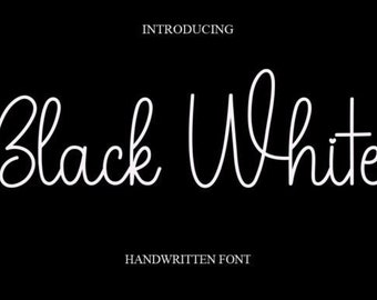 digital download font file black white font