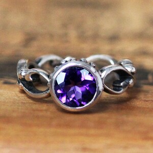 Natural Amethyst Ring Sterling Silver February Birthstone - Etsy