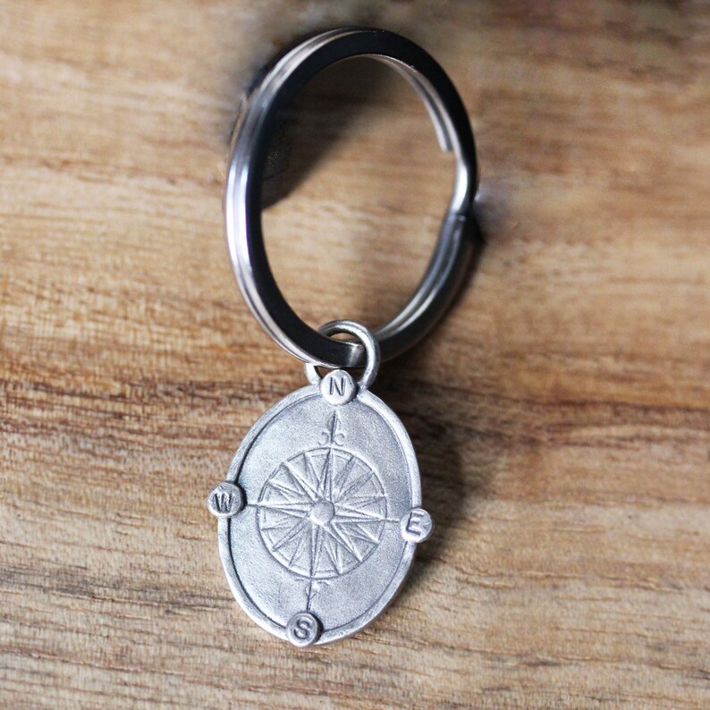 Compass Keychain Compass Key Chain Mens Gift for Dad Gift - Etsy