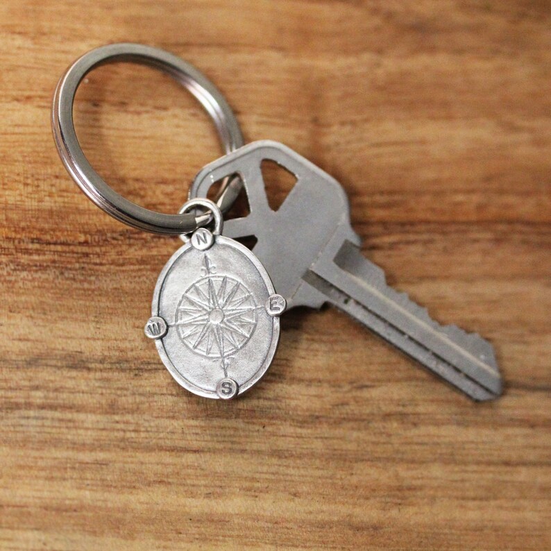 Compass Keychain Compass Key Chain Mens Gift for Dad Gift Etsy