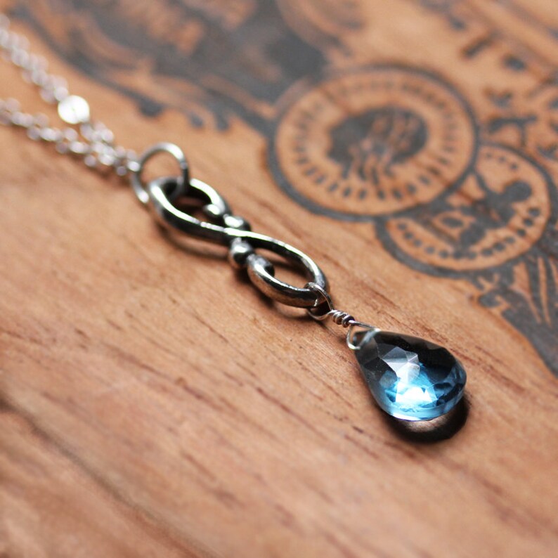 London Blue Topaz Necklace Infinity Necklace December | Etsy
