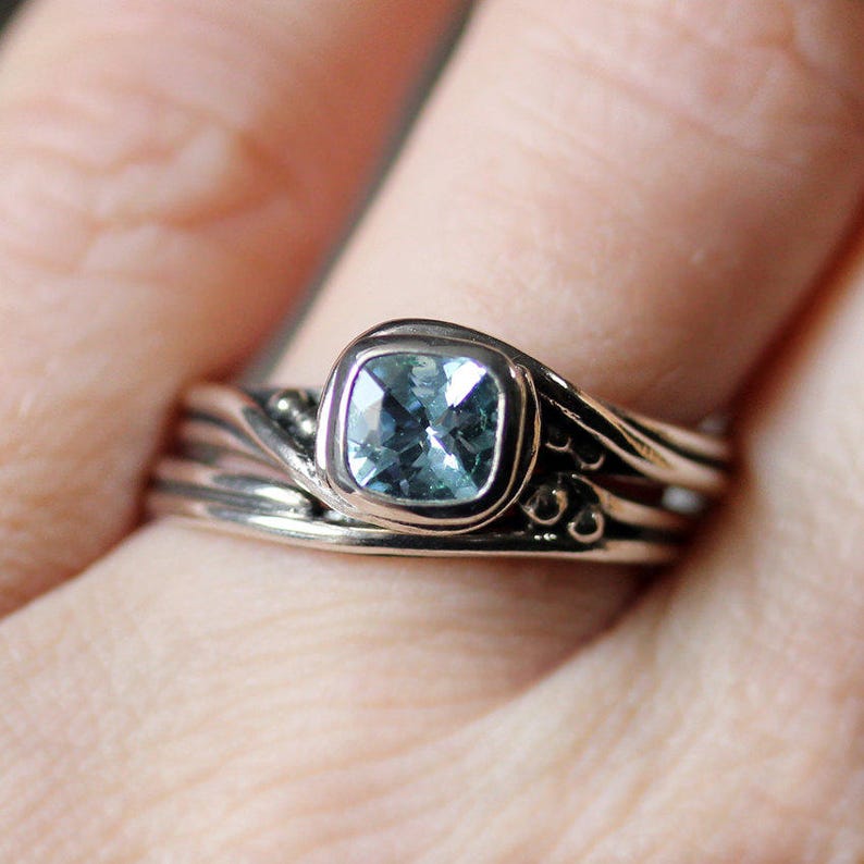 Nature Inspired Engagement Rings Aquamarine Engagement Ring Etsy