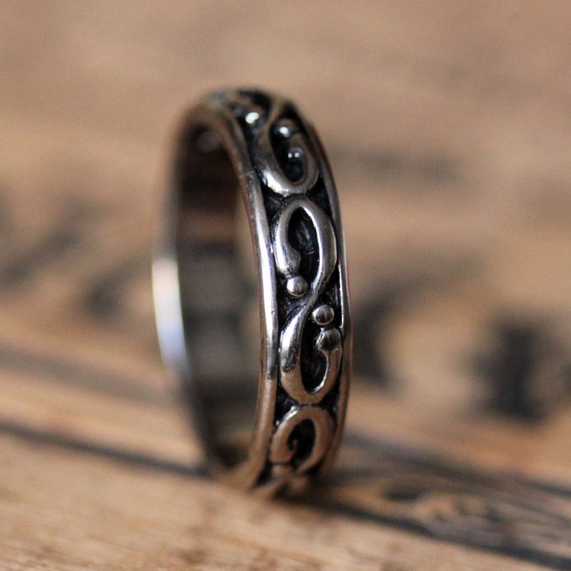 Mens infinity ring Infinity wedding band 14k white gold Etsy