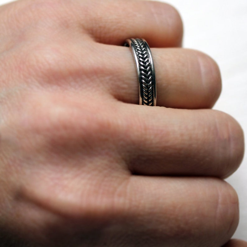 Sterling Silver Braided Ring Unisex Wedding Ring Mens Etsy