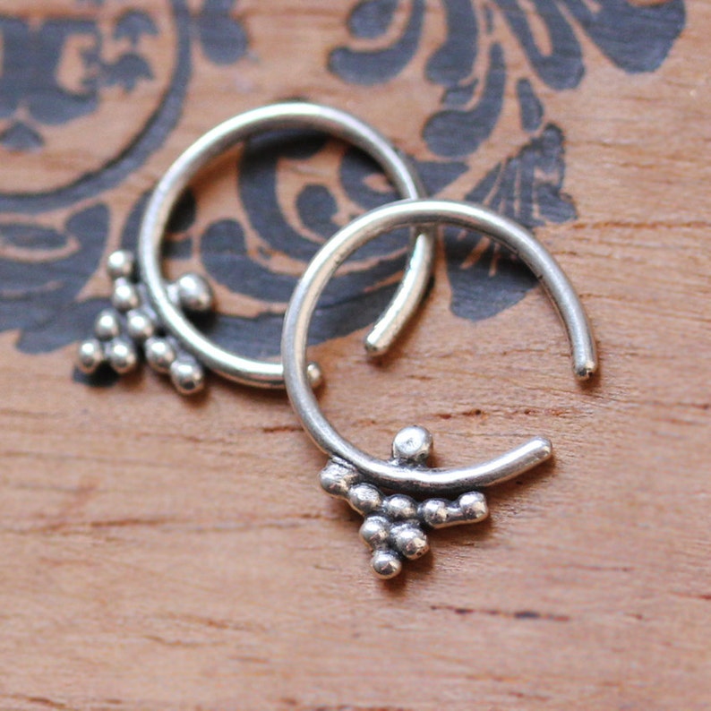silver boho hoop earrings