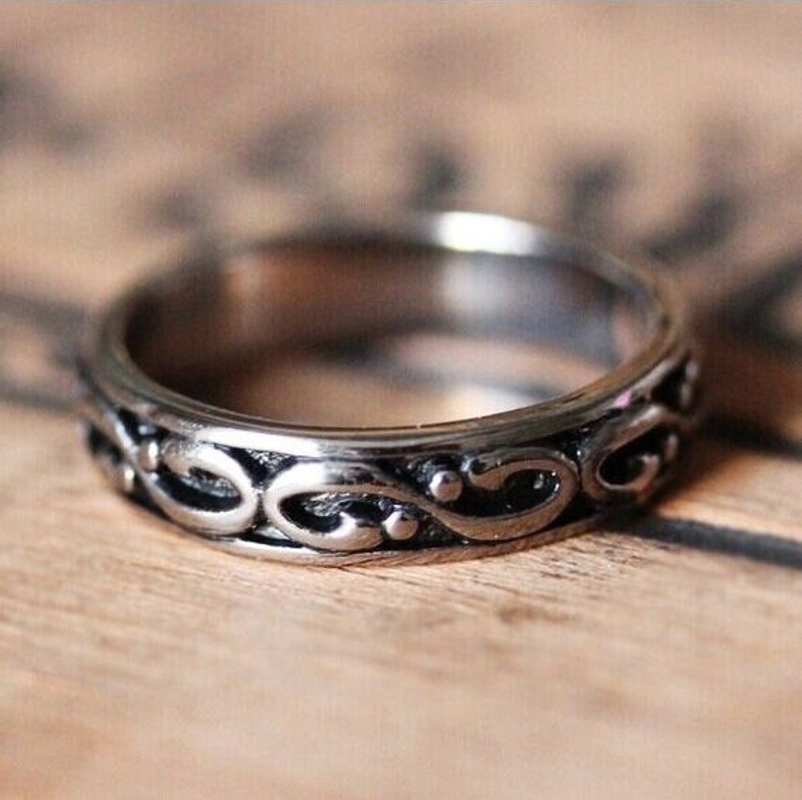 Mens Infinity Ring Infinity Wedding Band 14k White Gold Etsy