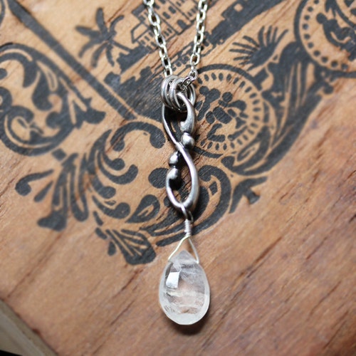 Moonstone Necklace Dangle, June Birthstone shops Necklace, Infinity Necklace