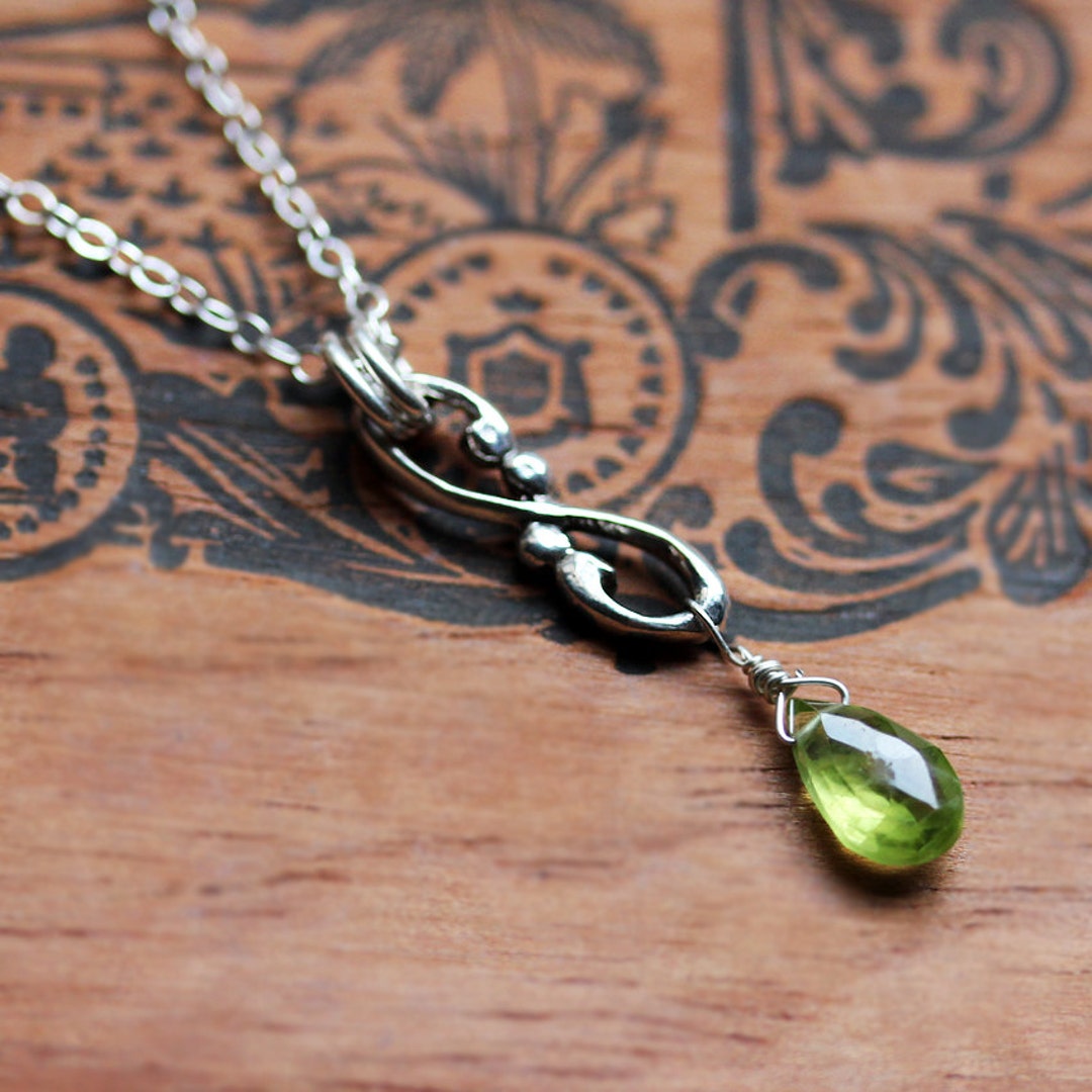 Peridot Necklace, August Birthstone, Gift for Her, Teardrop Necklace ...