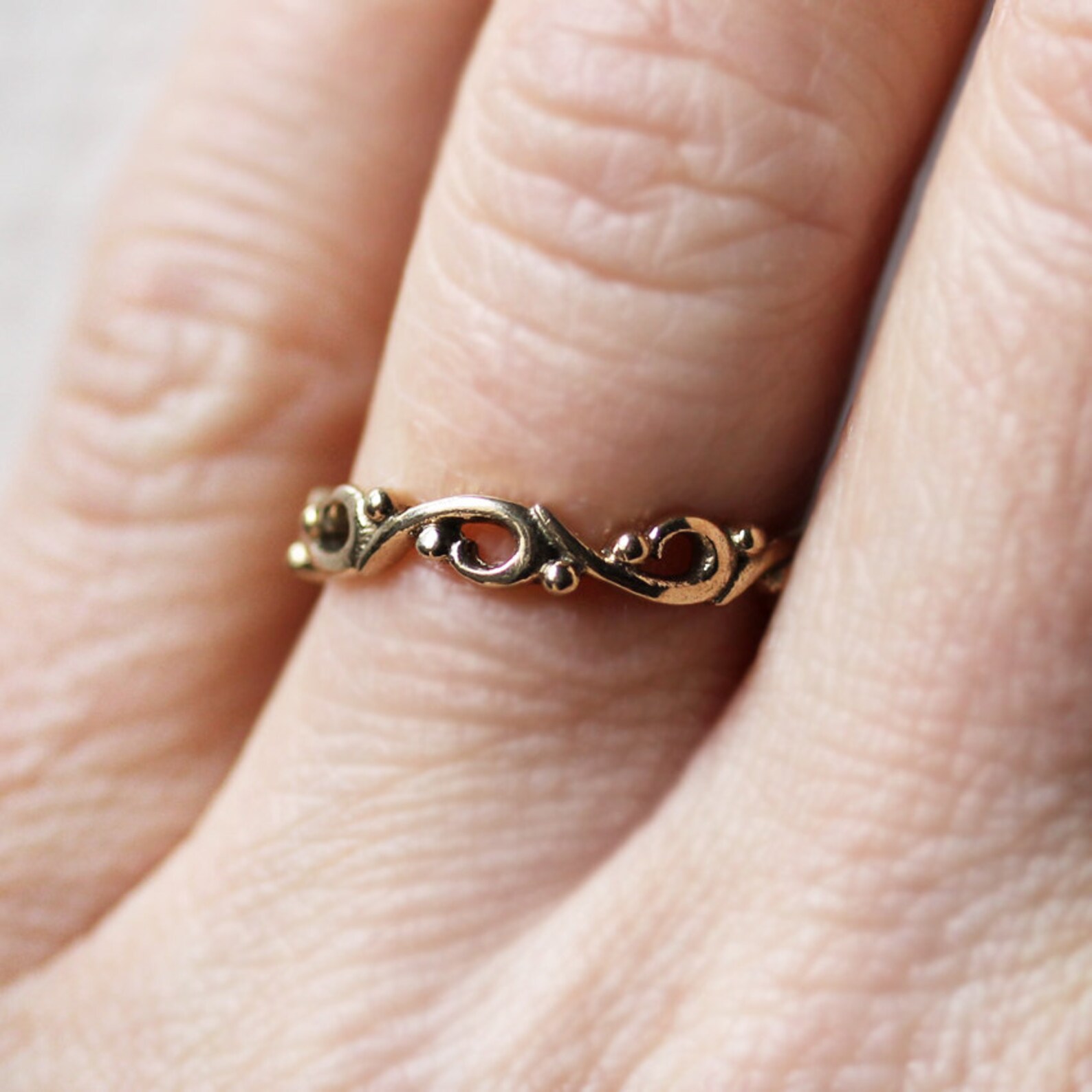 Yellow Gold Wedding Band Antique Wedding Ring Unique Wedding - Etsy