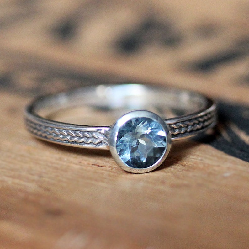 Aquamarine Ring Silver Aquamarine Promise Ring Silver Etsy