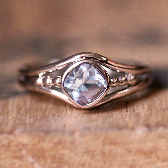 Morganite Engagement Ring Rose Gold Morganite Ring Morganite Etsy
